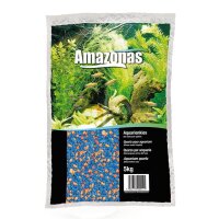 Amazonas Aquarien Kies blau orange  2-3mm 5kg